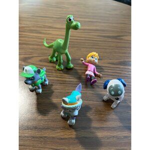 Small toy lot dogs girl dinosaur